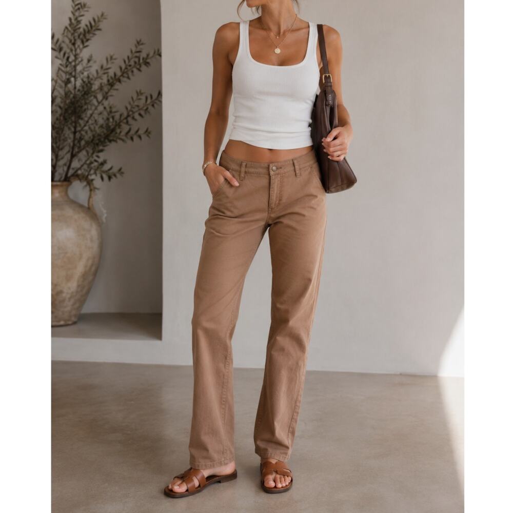 Lauren Ralph Lauren Tan Mid Rise Dress Pants Womens 12 Classic Preppy Old Money